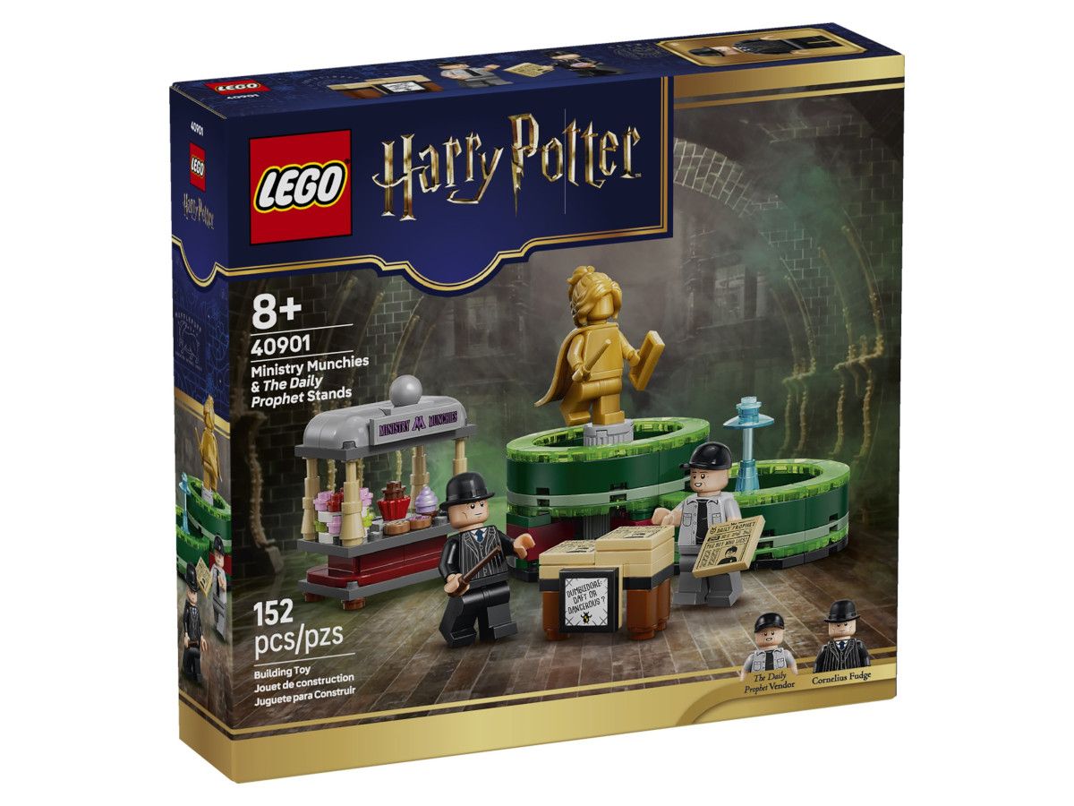 Задна страна на кутията LEGO Harry Potter 40901 с детайли за функциите на модела