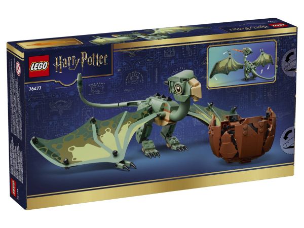 Обратна страна на кутията на LEGO 76475 Хари Потър с функции за игра и детайли