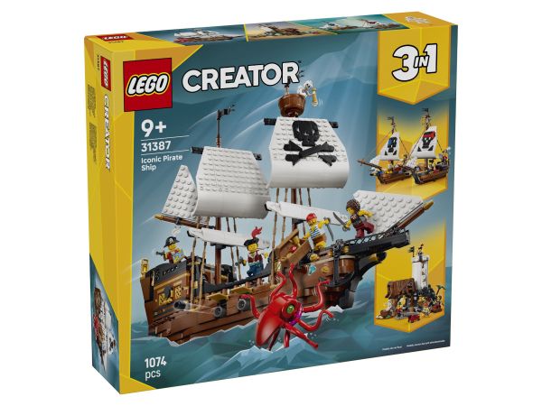 LEGO Creator 3-в-1 Емблематичен пиратски кораб 31387 предна страна на опаковката"