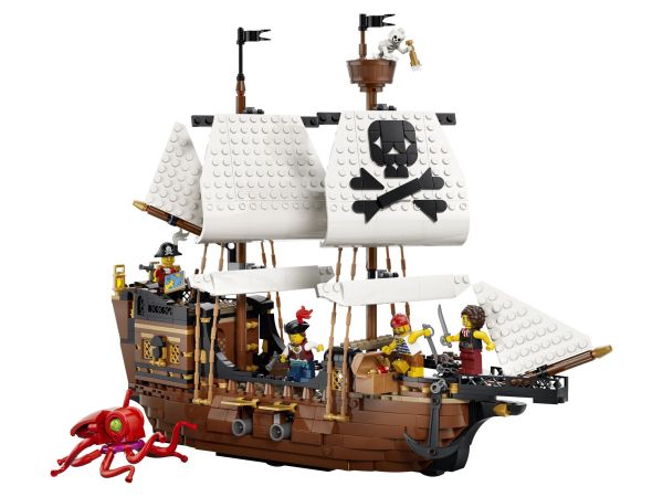 LEGO Creator 3-в-1 Емблематичен пиратски кораб 31387 с платна и оръдия