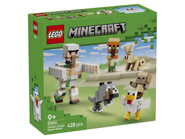 Конструктор LEGO Minecraft Пустинната атака на жокея на пилета 21592 предна кутия