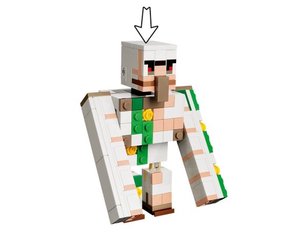 Подвижна фигура на Железен голем с механична функция за атака с ръце от LEGO Minecraft 21592