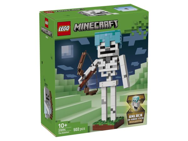 Оригинална опаковка на LEGO Minecraft 21594 Скелетът - 502 части, за фенове и геймъри над 10 години