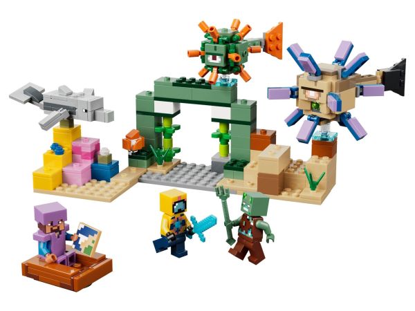 LEGO Minecraft 21598 Подводно приключение сглобен модел с коралов риф и лодка